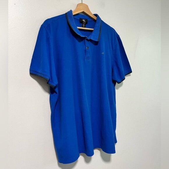 Calvin Klein Men’s XL Pima Cotton Polo Shirt in Royal Blue - Classic Fit - Picture 11 of 13